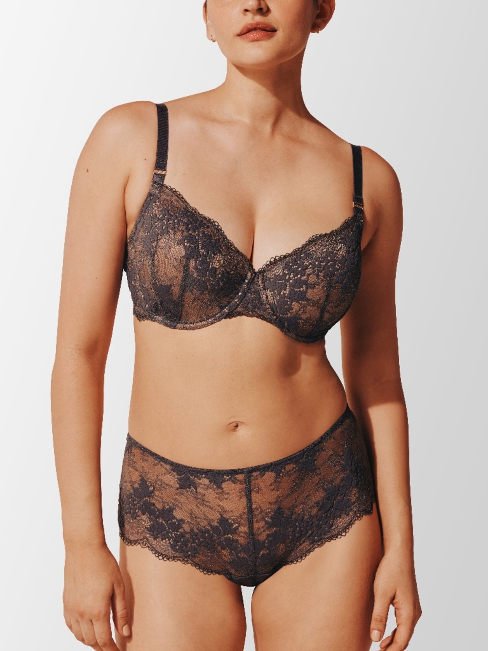 ThirdLove All Day Lace T-Shirt Bra Size 44Echarcoal / 44E